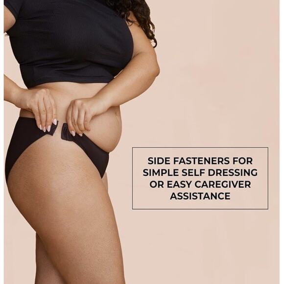 Slick Chicks Brief Panty Side-Fastening Adaptive Size Medium 2 Pack Black White - Picture 5 of 8